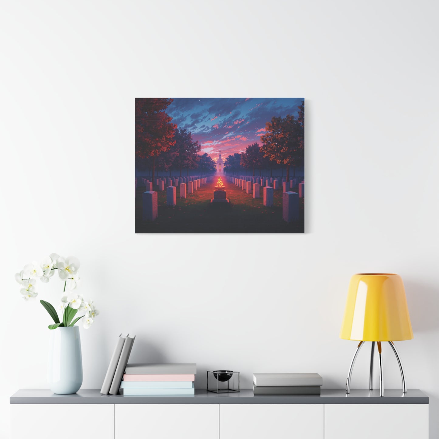 Sunset Memorial Cemetery Canvas Wall Art