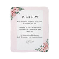 To My Mom Personalized Sherpa Blanket — Heartfelt Floral Mom Gift