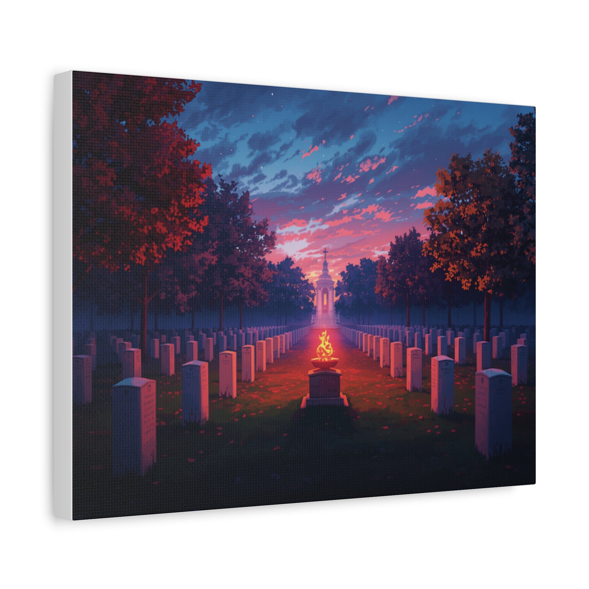 Sunset Memorial Cemetery Canvas Wall Art
