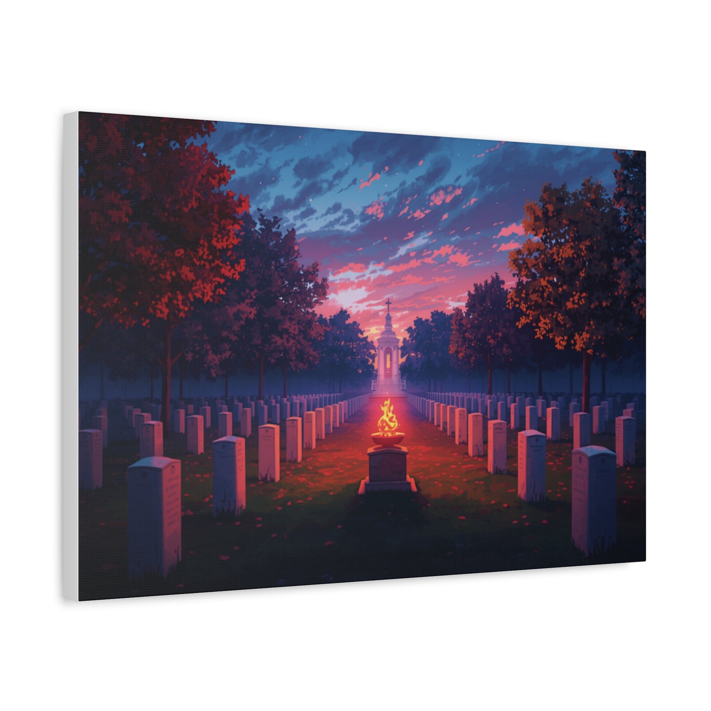Sunset Memorial Cemetery Canvas Wall Art