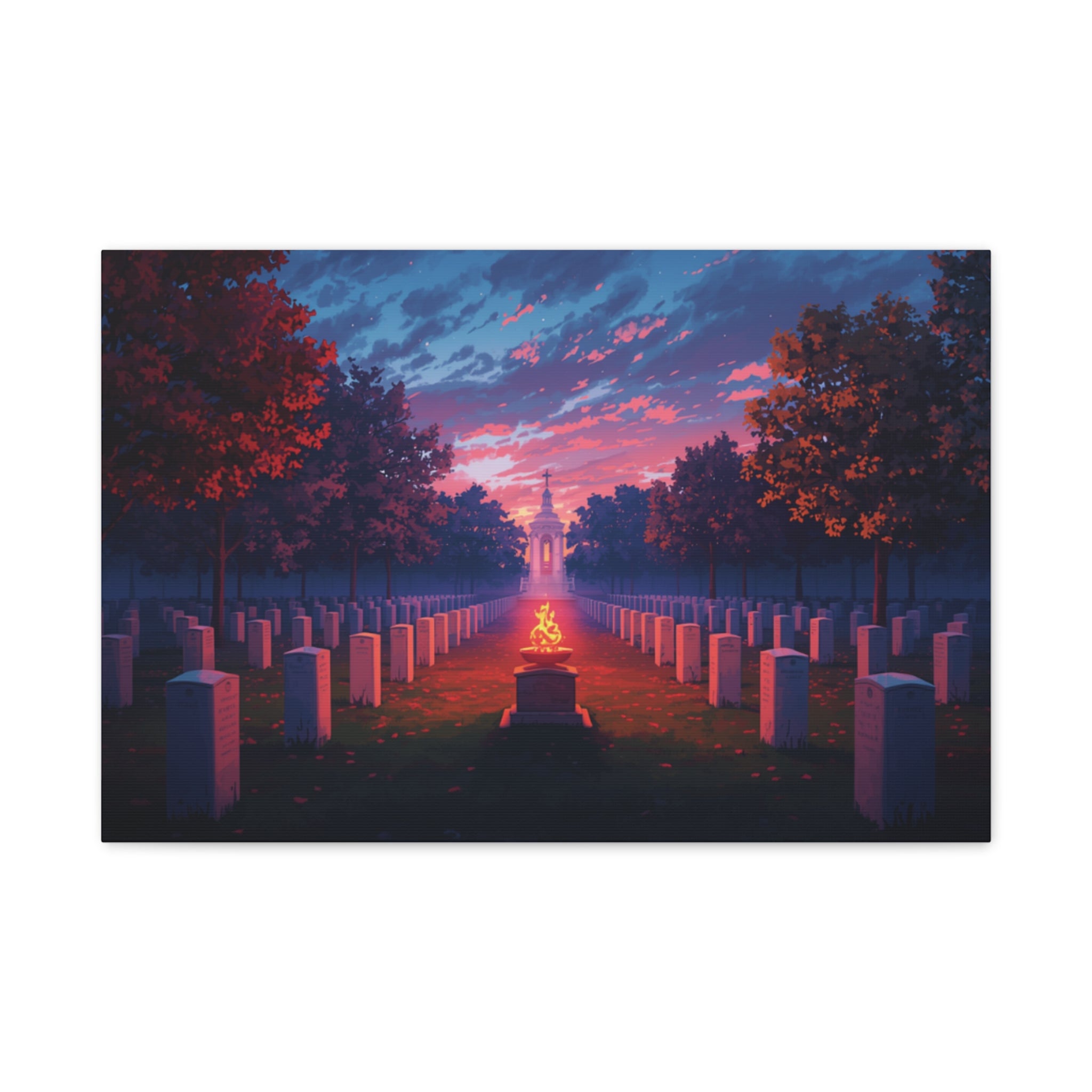 Sunset Memorial Cemetery Canvas Wall Art