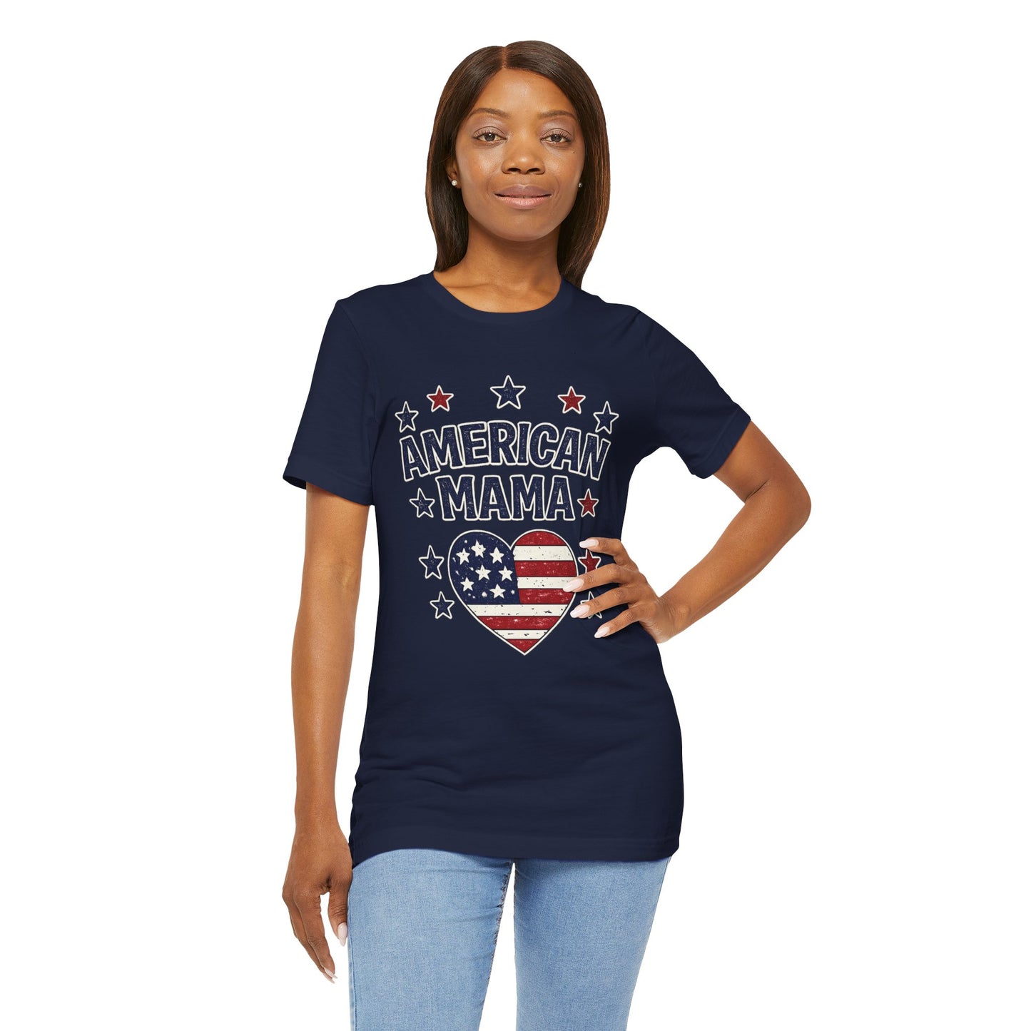 American Mama T-Shirt — Patriotic Fourth of July Tee for Mothers