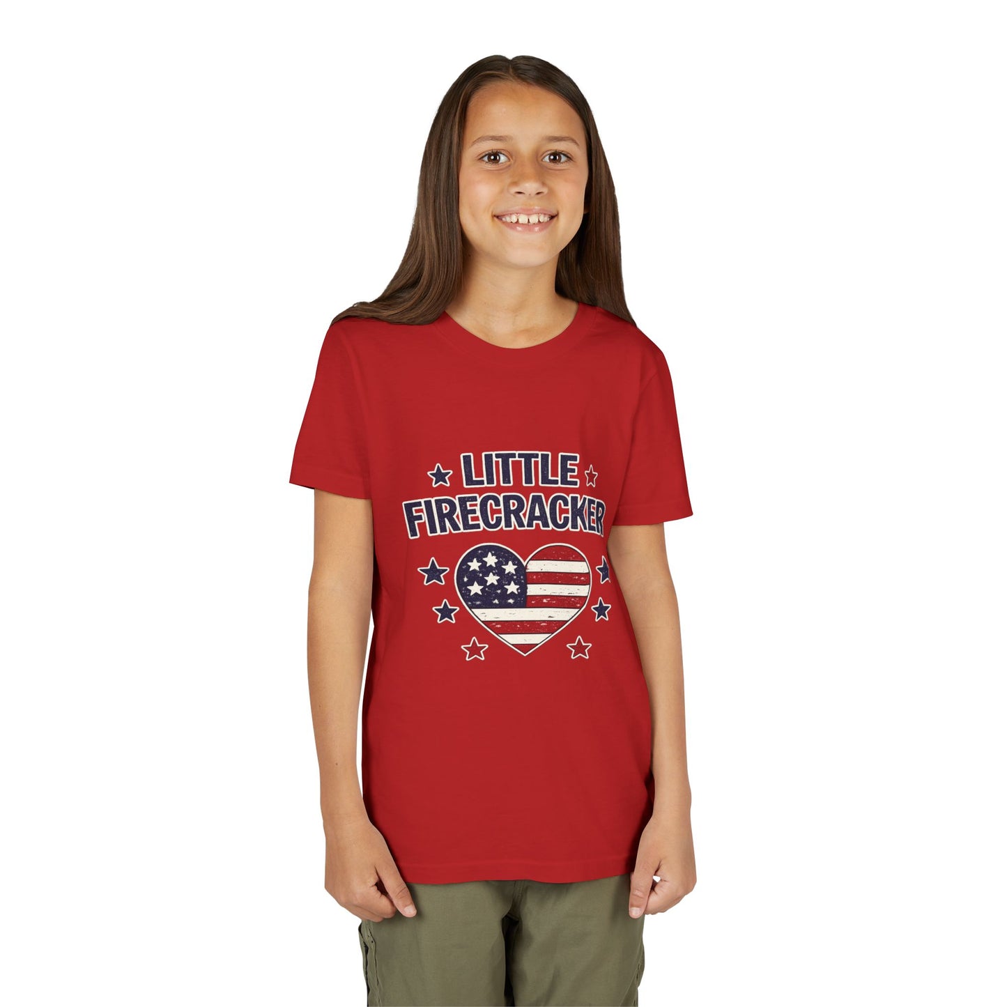 "Little Firecracker- Youth Tee- Fourth of July Shirt Matching Family