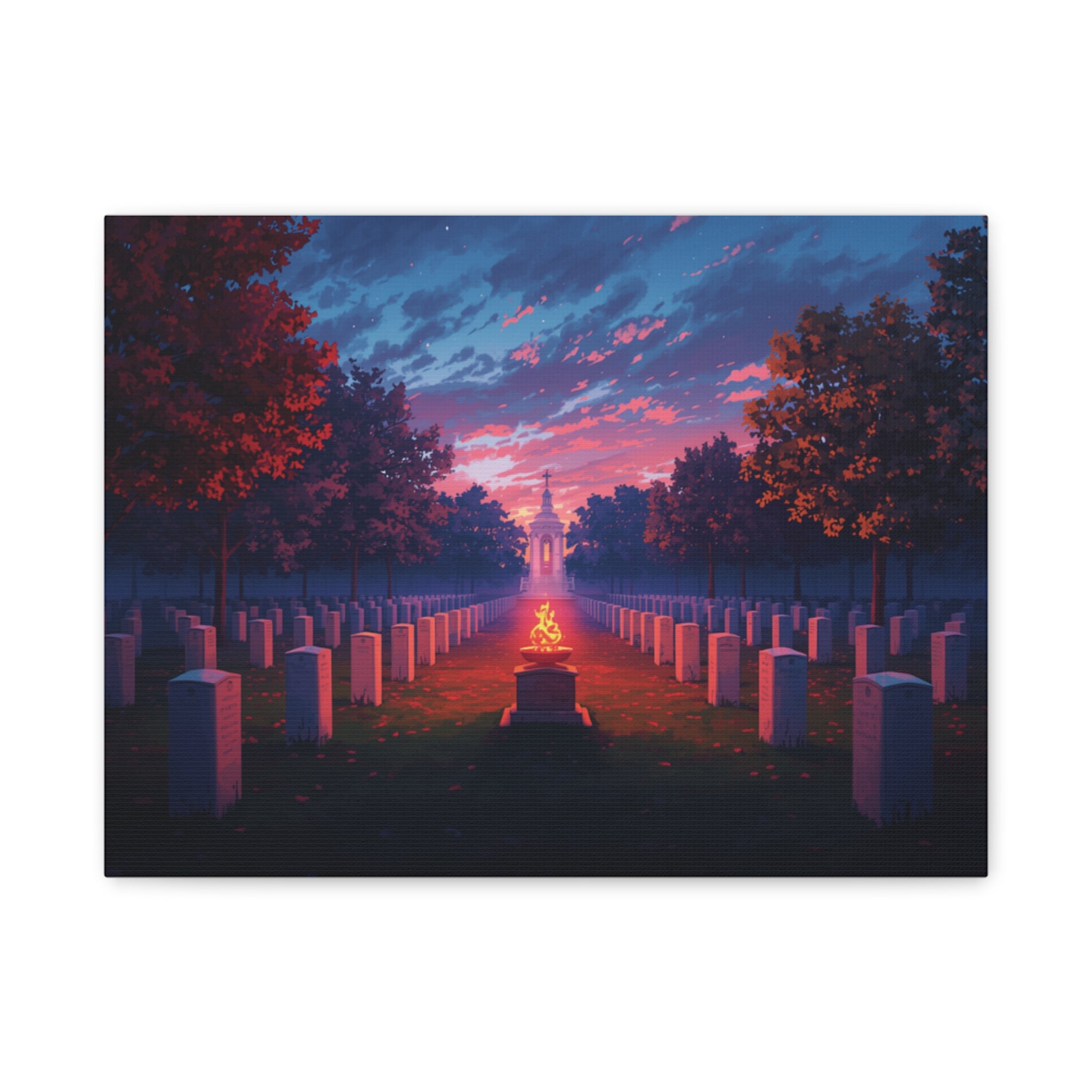 Sunset Memorial Cemetery Canvas Wall Art