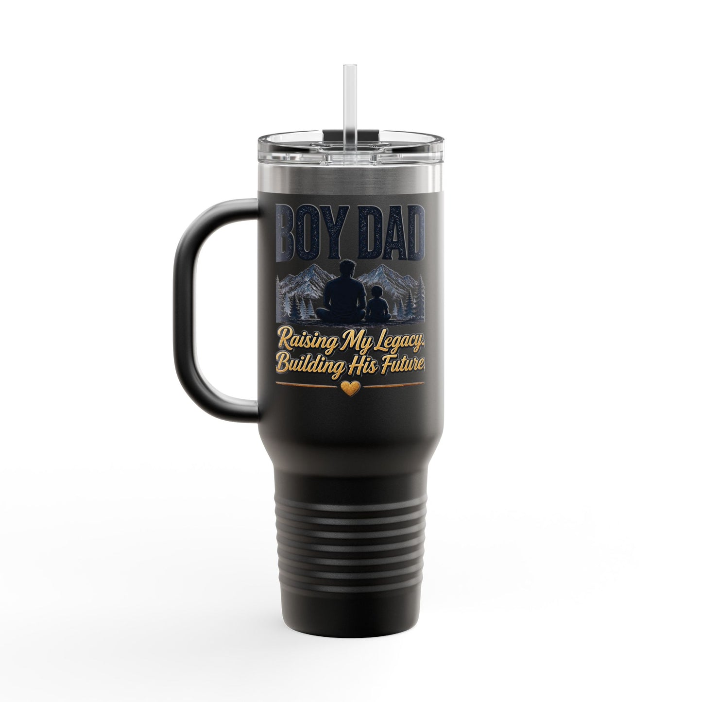 Boy Dad — 40oz Insulated Travel Mug | Raising My Legacy, Building His Future