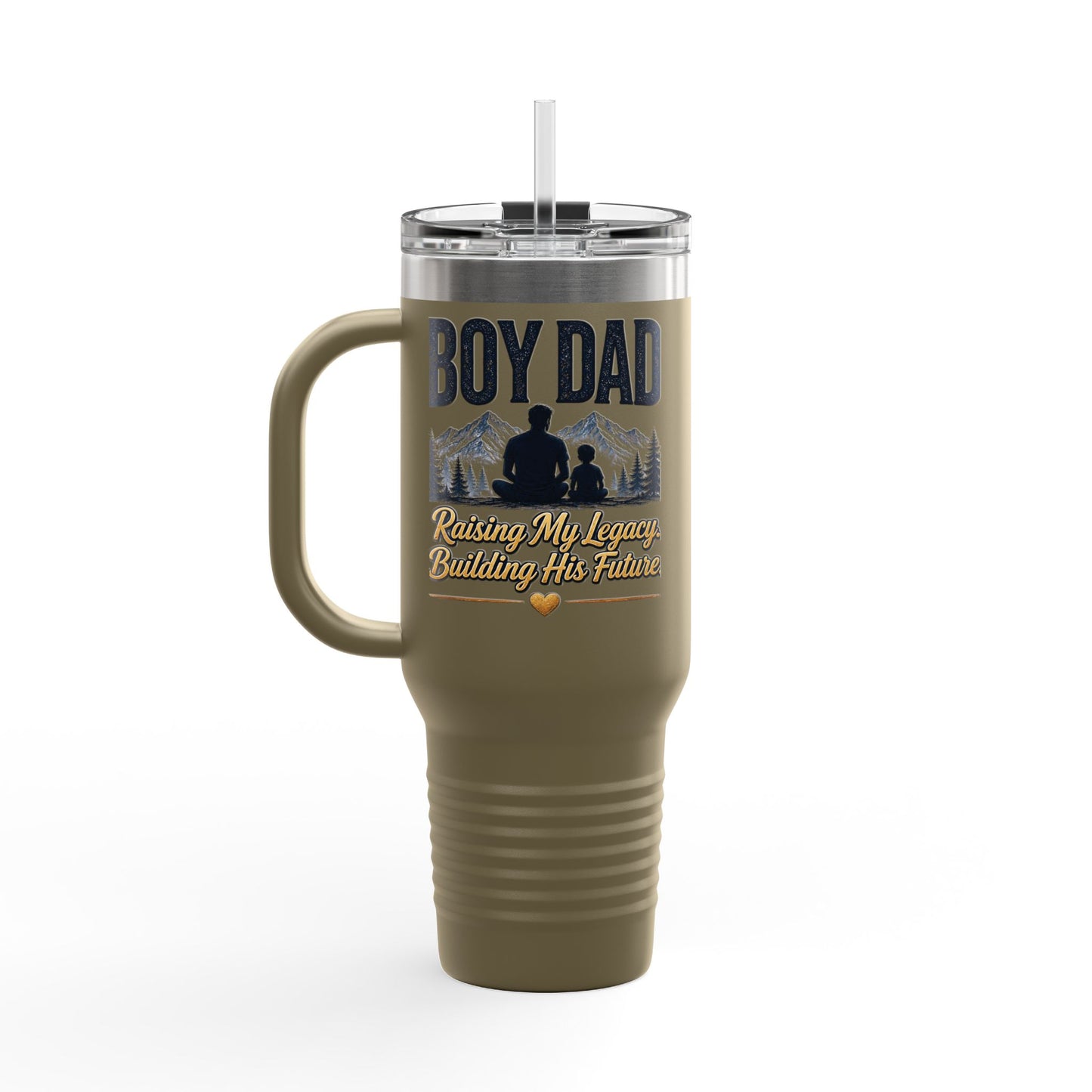 Boy Dad — 40oz Insulated Travel Mug | Raising My Legacy, Building His Future