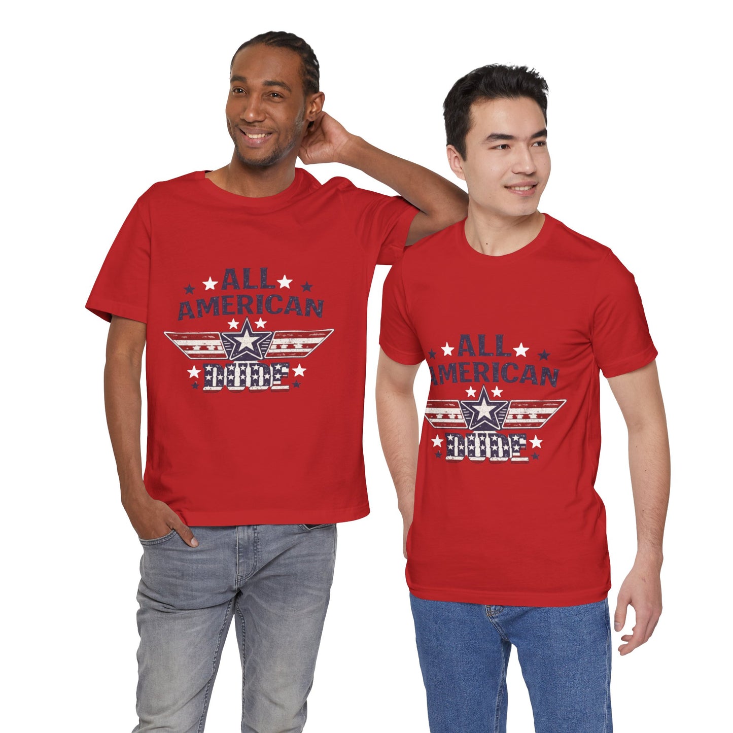 All American Dude T-Shirt — Patriotic Fourth of July Tee for Men