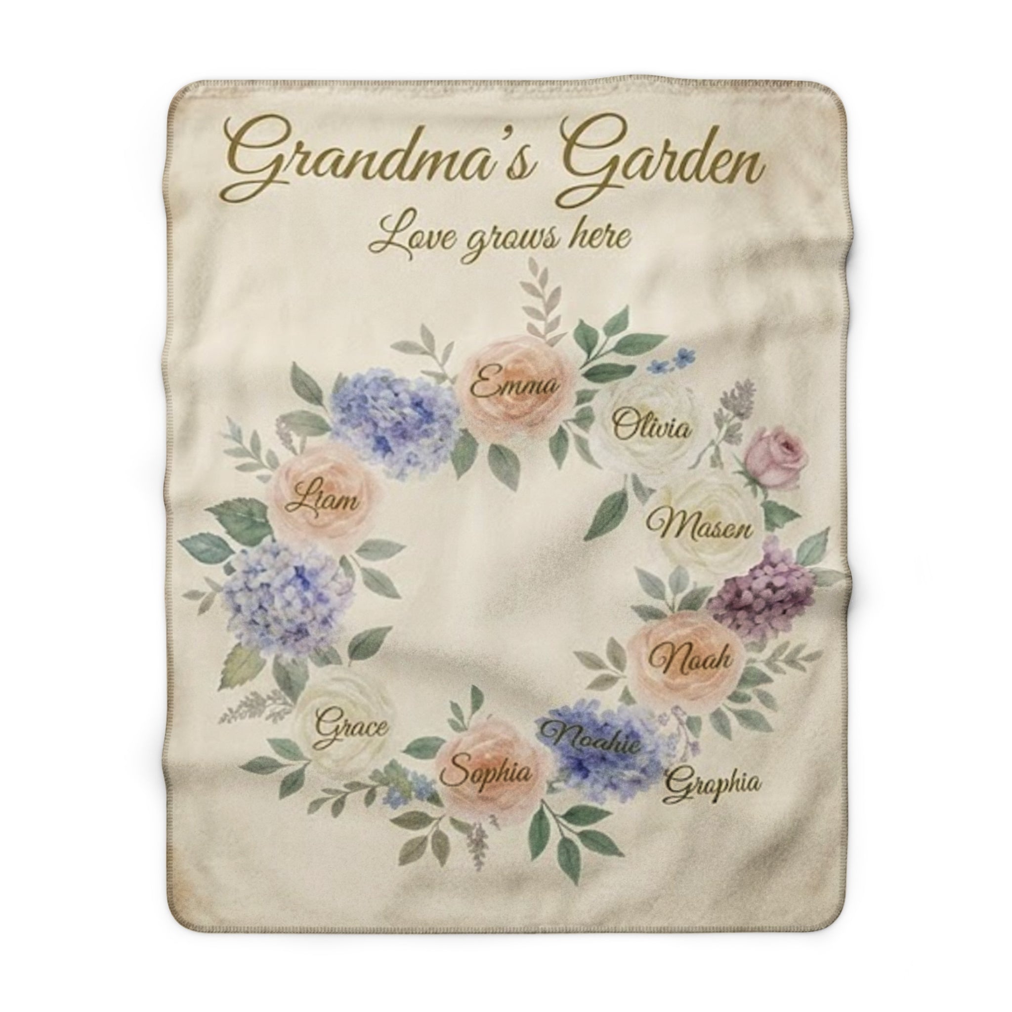 Grandma's Garden™ — Personalized Name Sherpa Blanket
