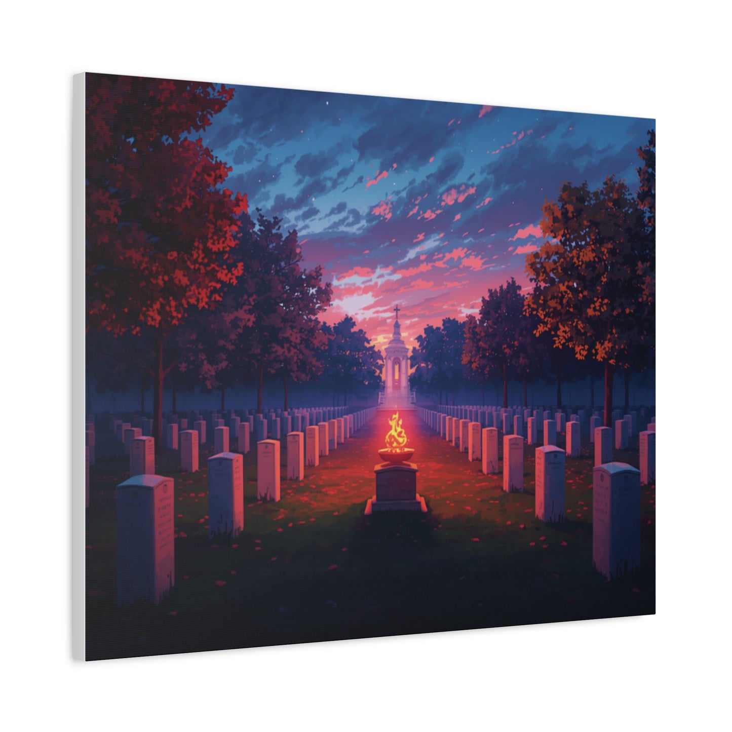 Sunset Memorial Cemetery Canvas Wall Art