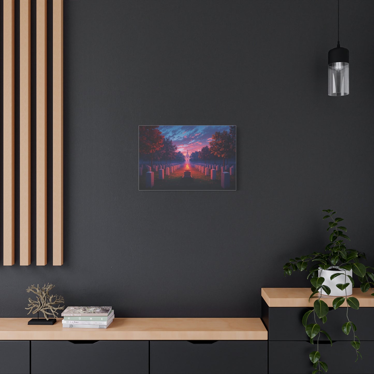 Sunset Memorial Cemetery Canvas Wall Art