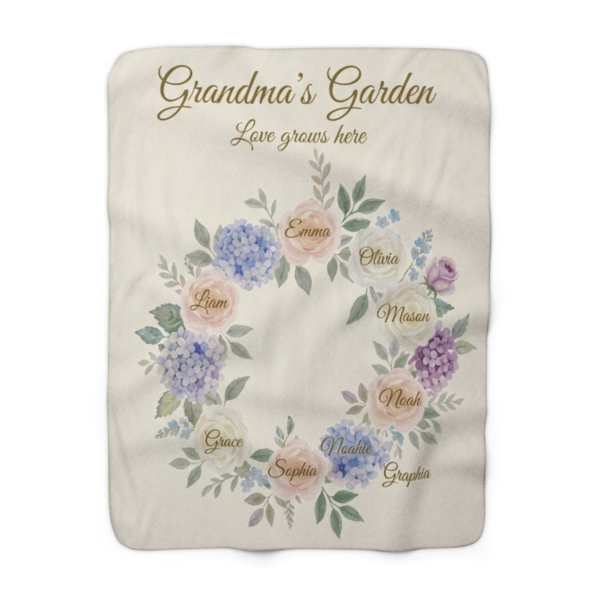 Grandma's Garden™ — Personalized Name Sherpa Blanket