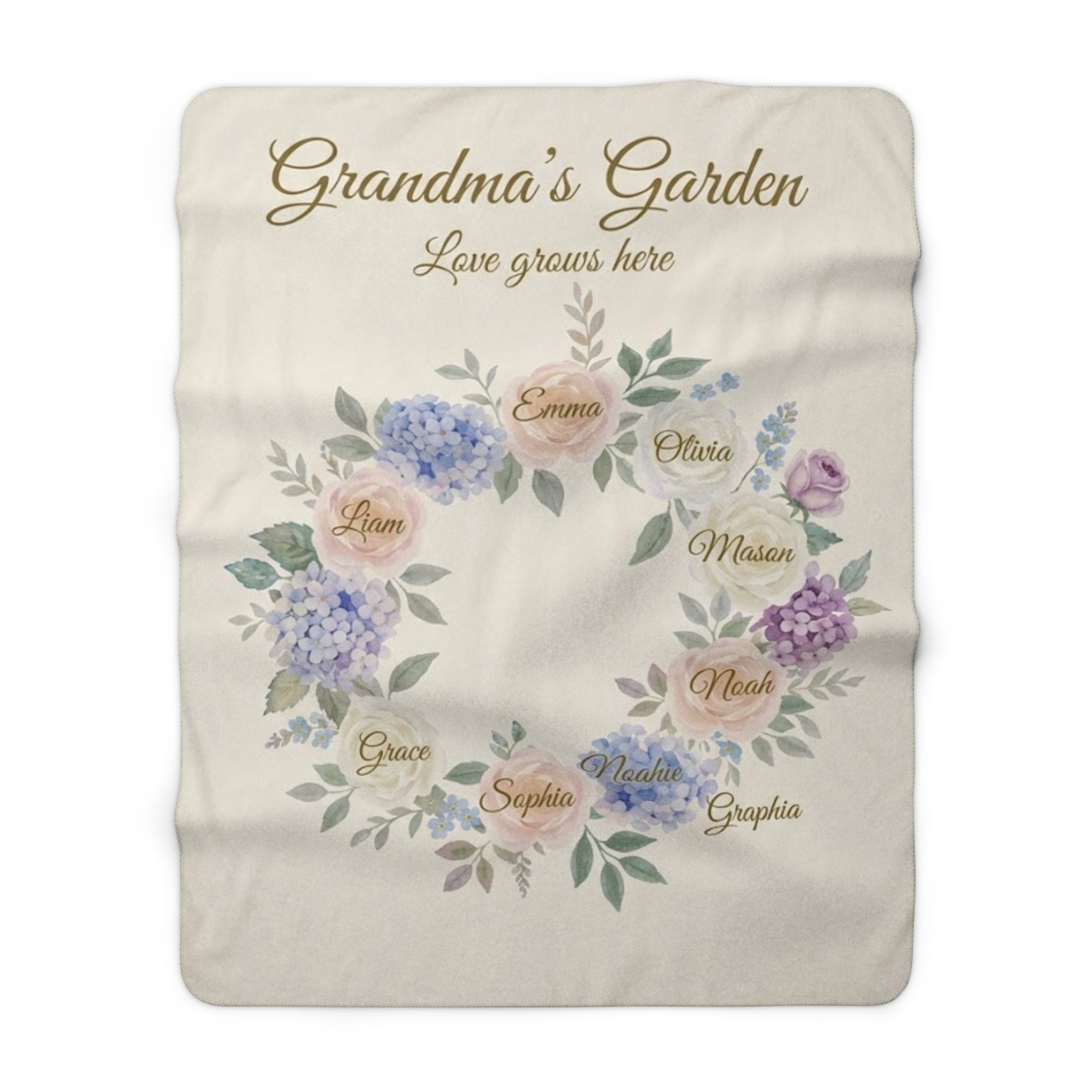 Grandma's Garden™ — Personalized Name Sherpa Blanket