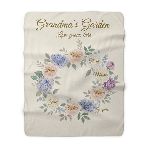 Grandma's Garden™ — Personalized Name Sherpa Blanket