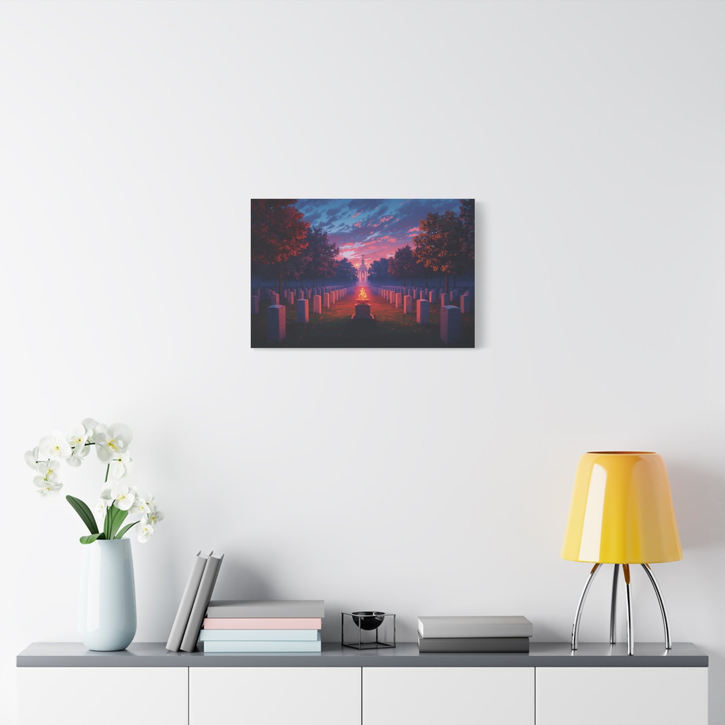 Sunset Memorial Cemetery Canvas Wall Art