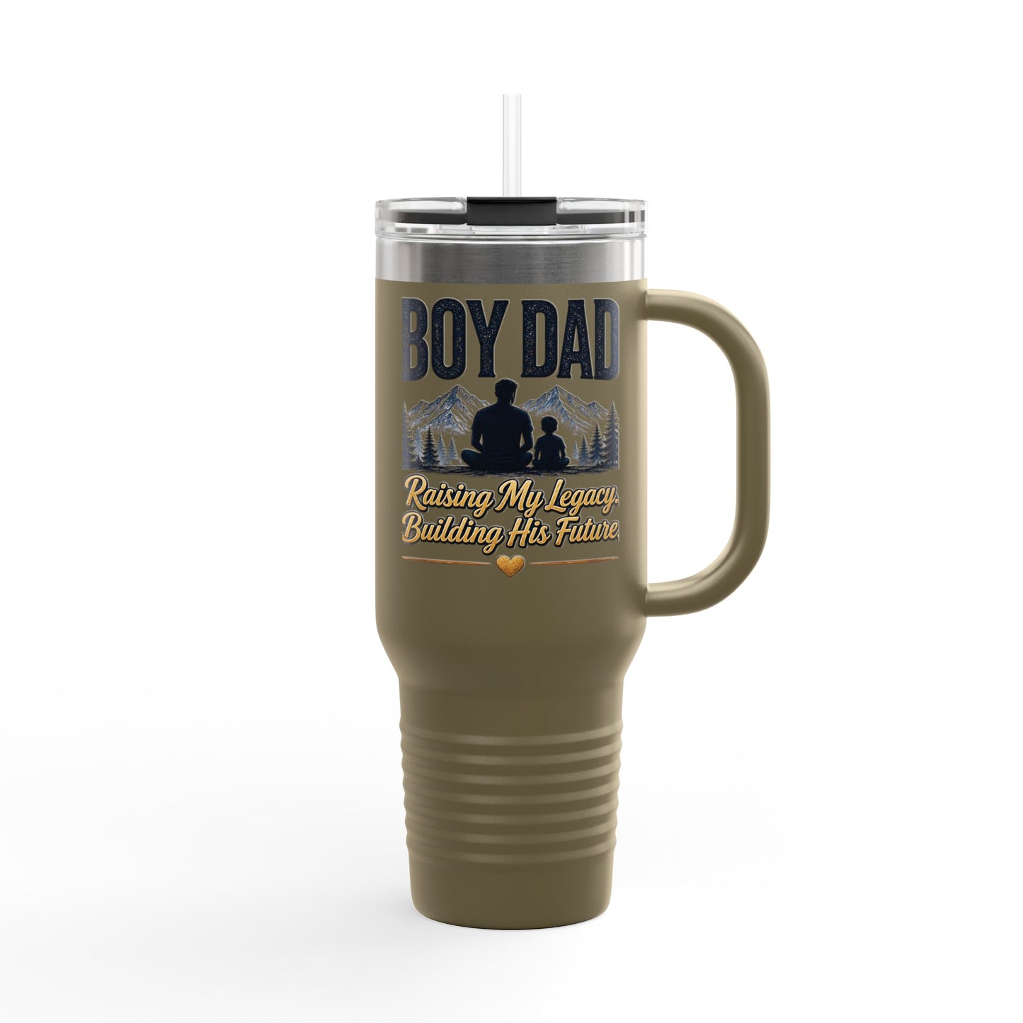 Boy Dad — 40oz Insulated Travel Mug | Raising My Legacy, Building His Future