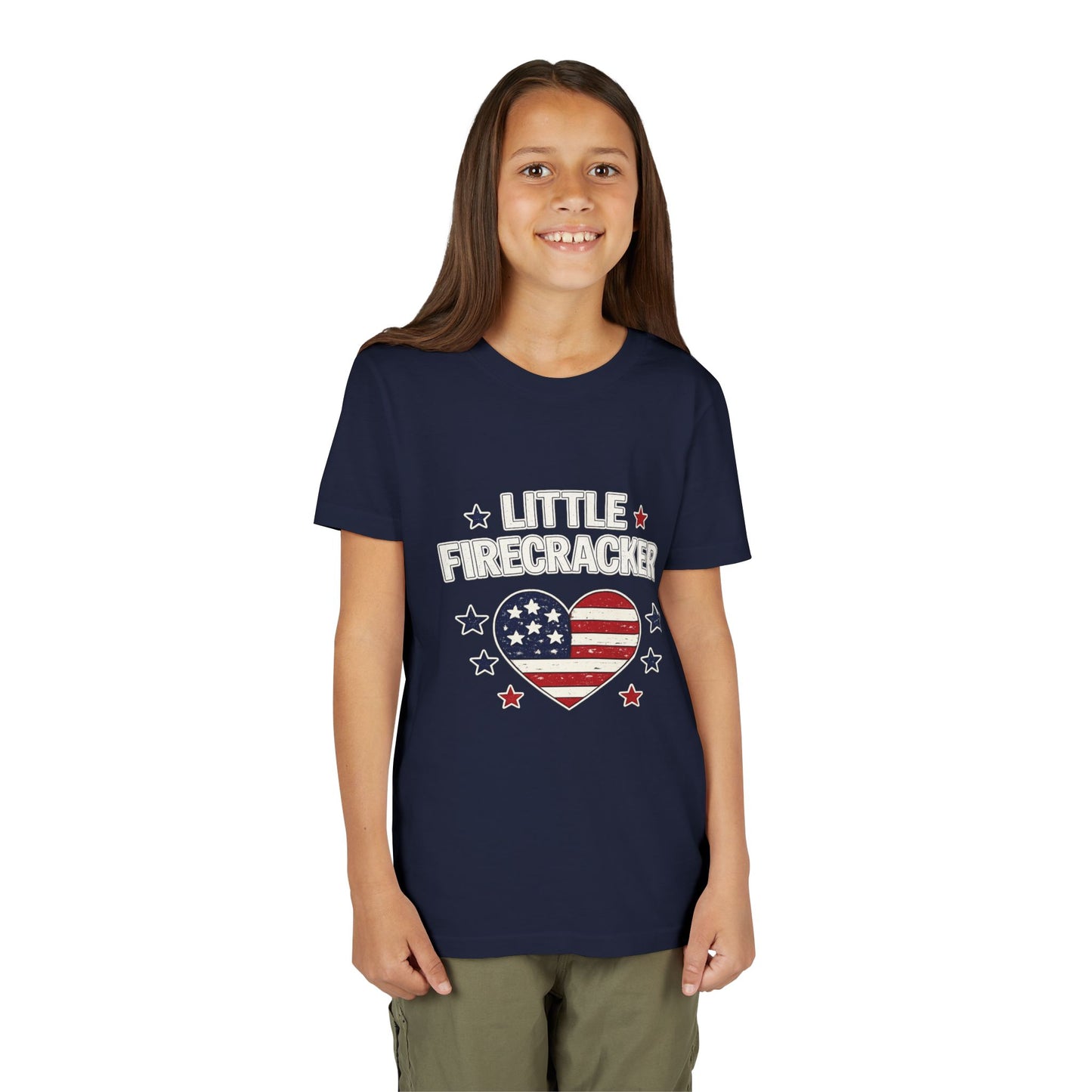 "Little Firecracker- Youth Tee- Fourth of July Shirt Matching Family