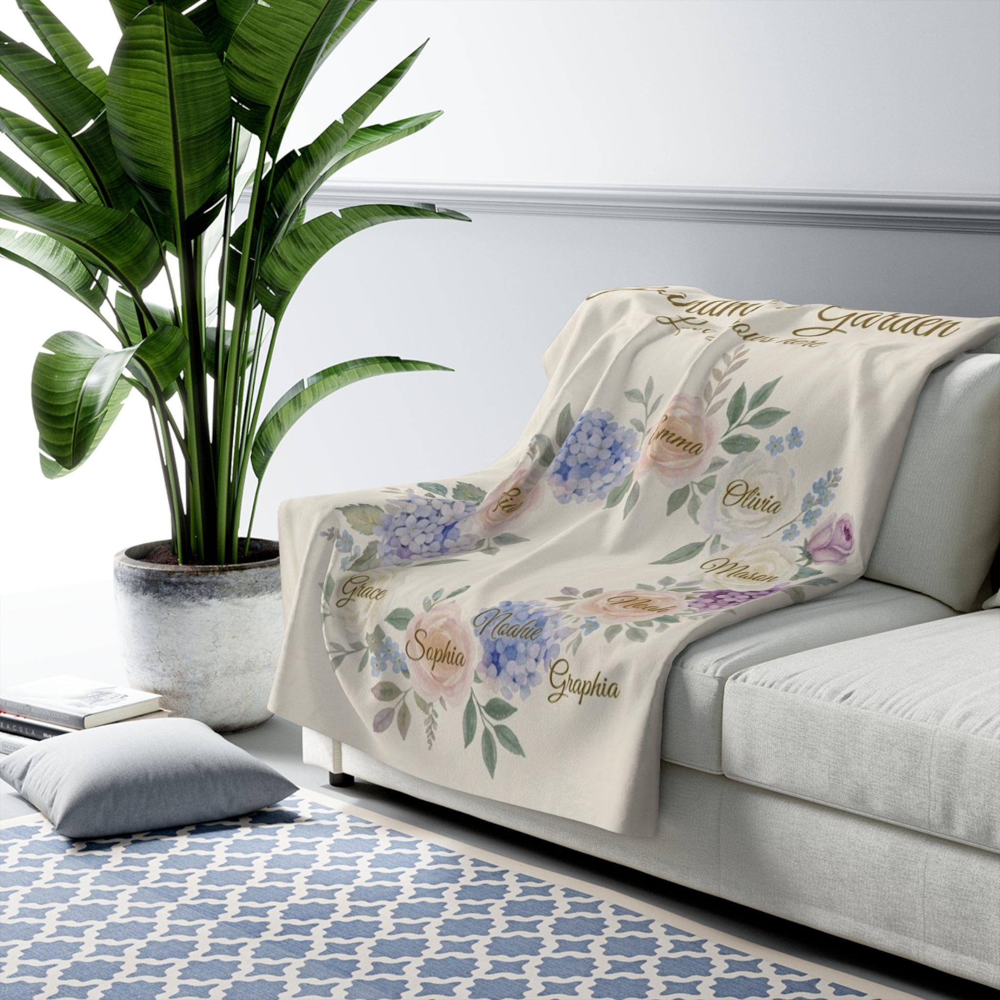 Grandma's Garden™ — Personalized Name Sherpa Blanket