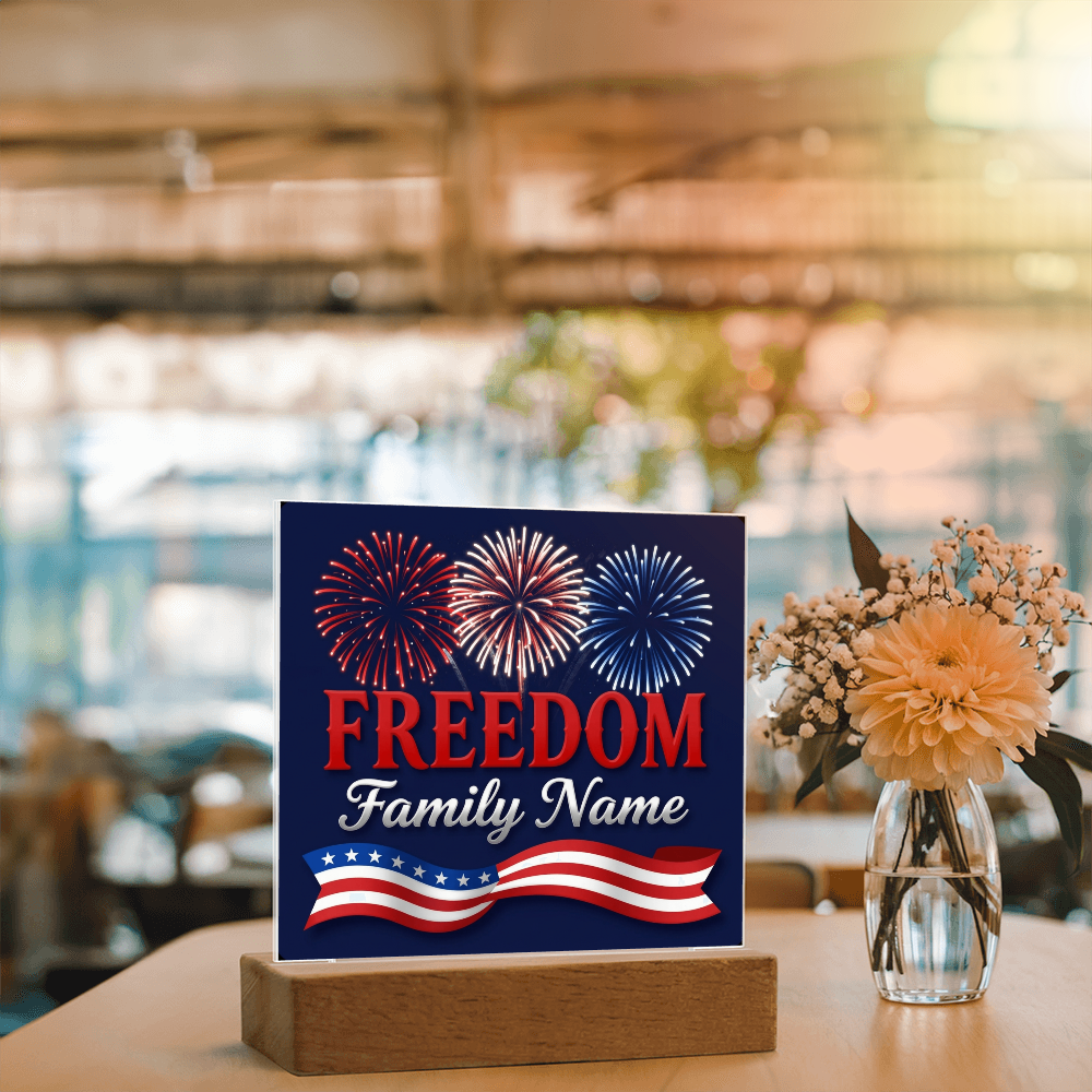 Personalized Family Freedom LED Acrylic Plaque — 4th of July Edition